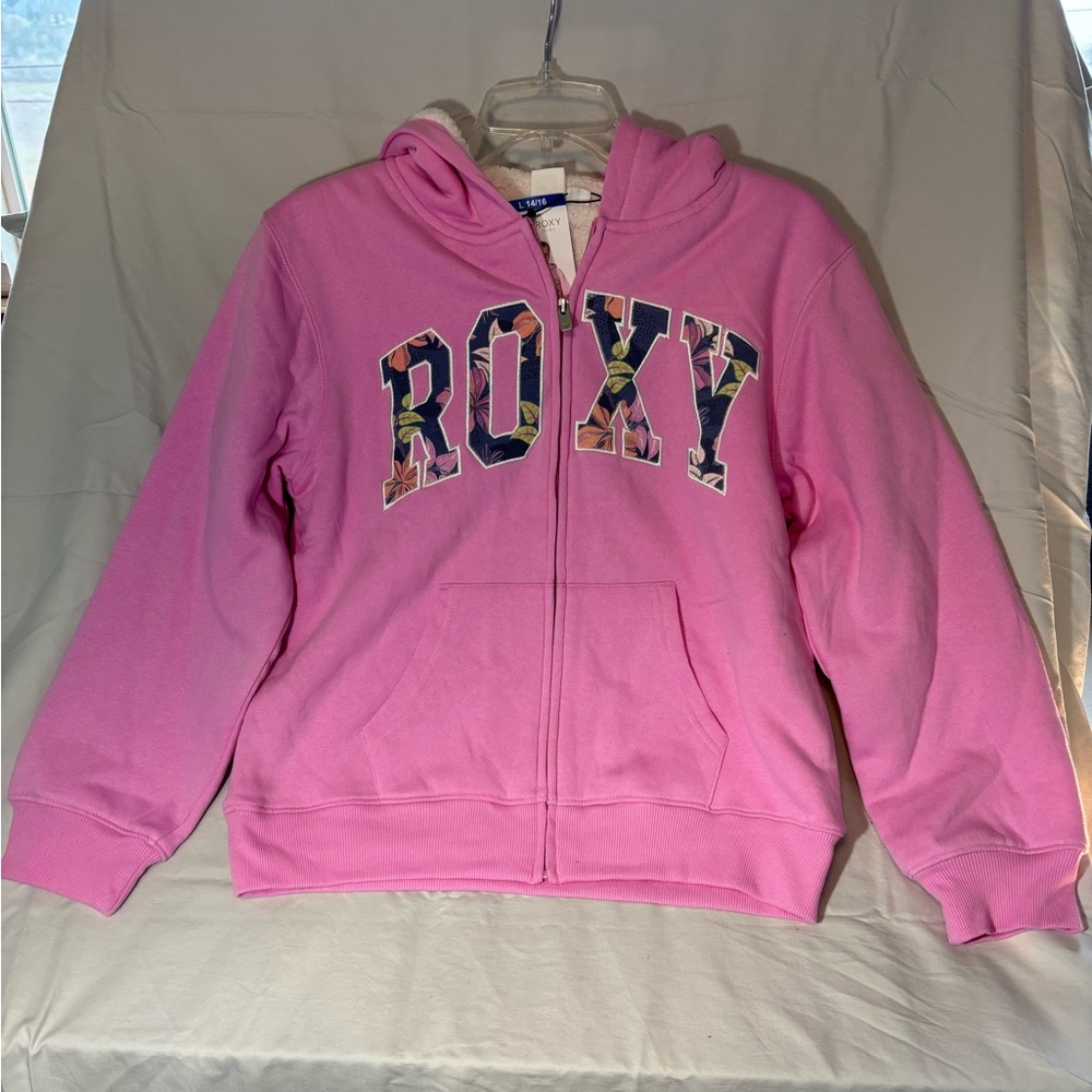 🆕 Roxy Kids Hoodie in Bright Pink, L 14/16 - NWT
